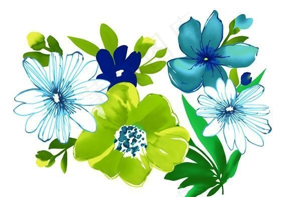 彩绘花草 韩式花纹 PSD_108...