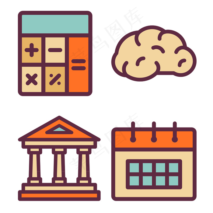 扁平线性教育icon图标