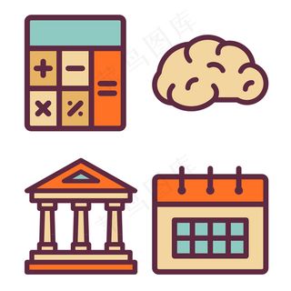 扁平线性教育icon图标