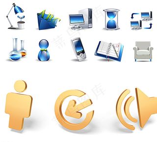 台灯电脑沙漏电话沙发玻璃瓶图标图片