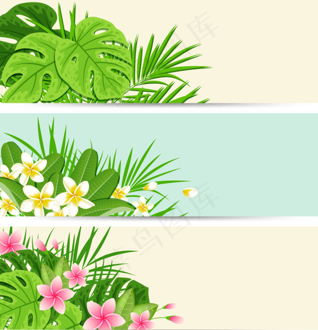 热带植物ai矢量模版下载