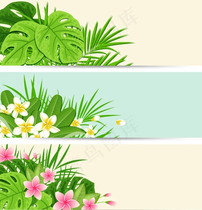 热带植物ai矢量模版下载