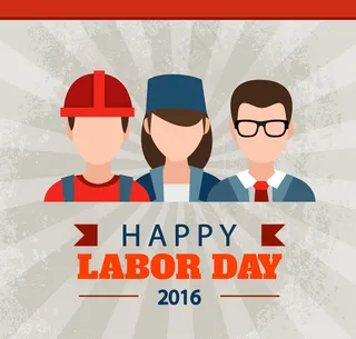 创意人物劳动节贺卡矢量素材