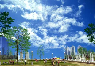 城市绿化建设PSD素材