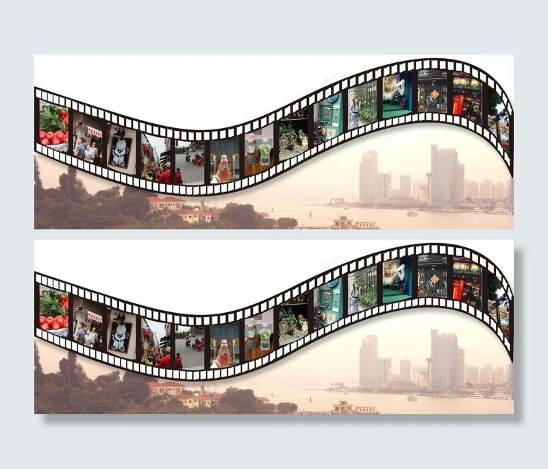 游记 胶卷 画册(1920X700(DPI:72))psd模版下载