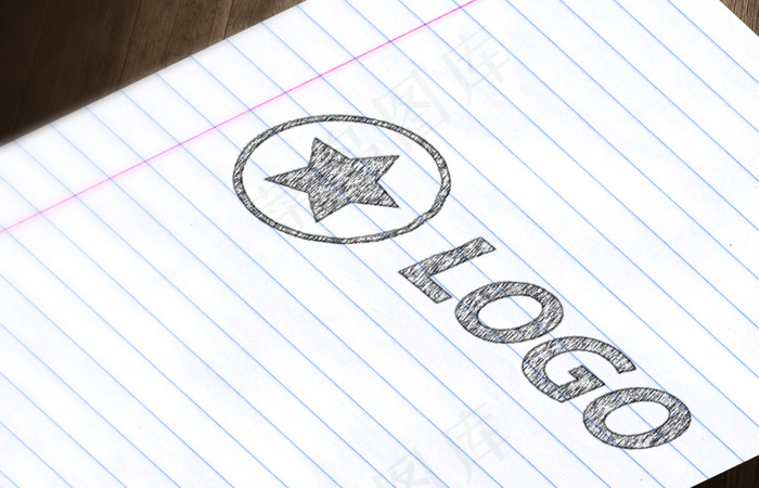素描LOGO样机