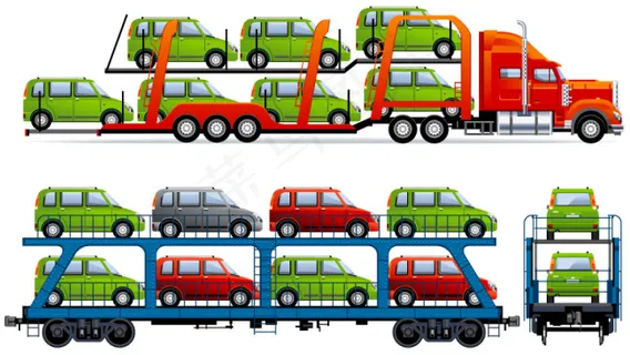 精美汽车运输车矢量素材