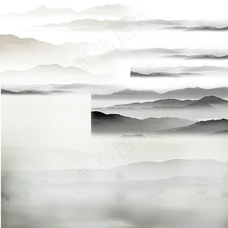 透明水墨山水背景图片 透明水墨山水背景图片