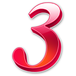 数字  3  红色