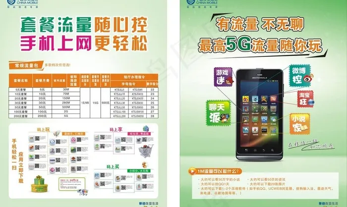 手机流量宣传单页图片cdr矢量模版下载