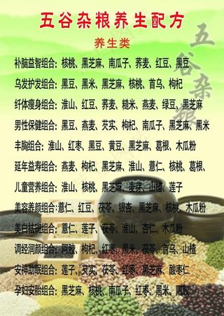 五谷杂粮养生配方 养生类