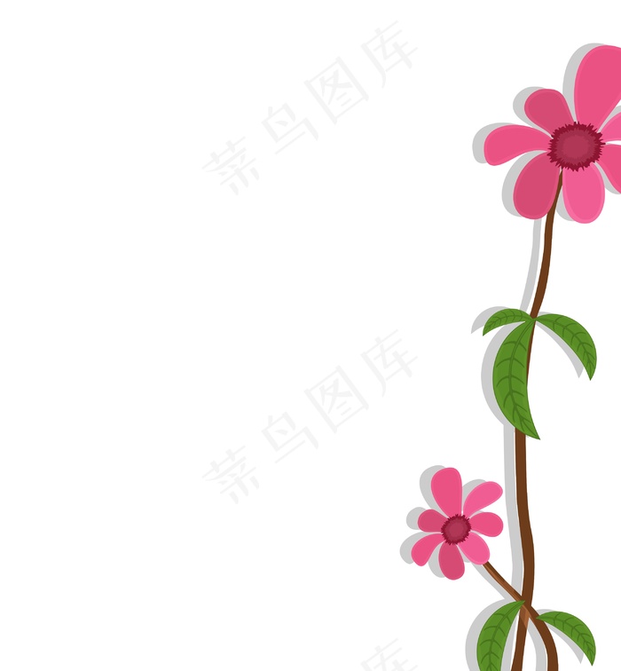 装饰的粉色花的打着招呼