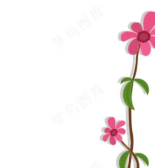 装饰的粉色花的打着招呼