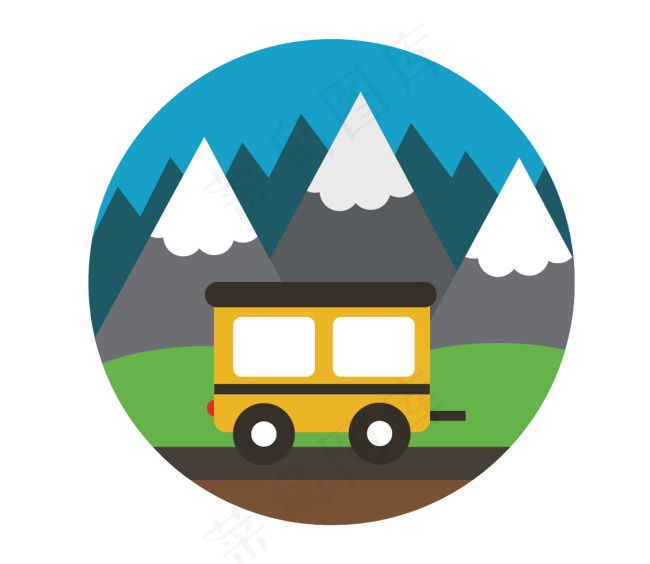 圆形小车矢量素材