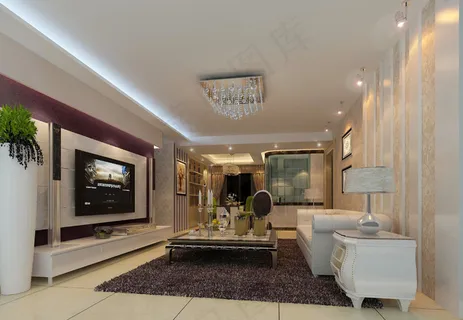 简约时尚客厅效果图图片