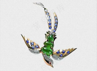 免扣绿宝石燕子钻石项链项坠背景墙素...