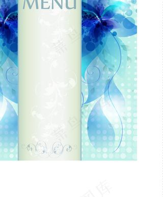 矢量蓝色花纹底图