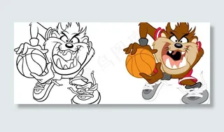 篮球卡通动物图片