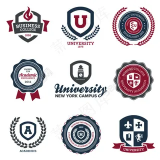 欧美大学logo标志矢量图