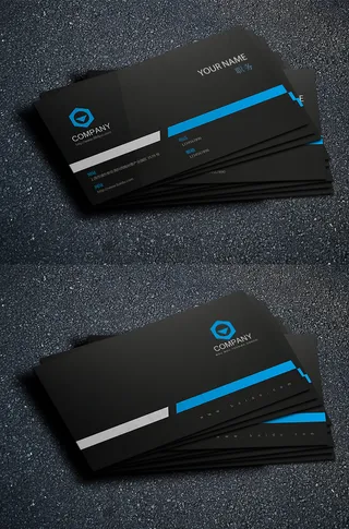 高档简约蓝色商务名片设计