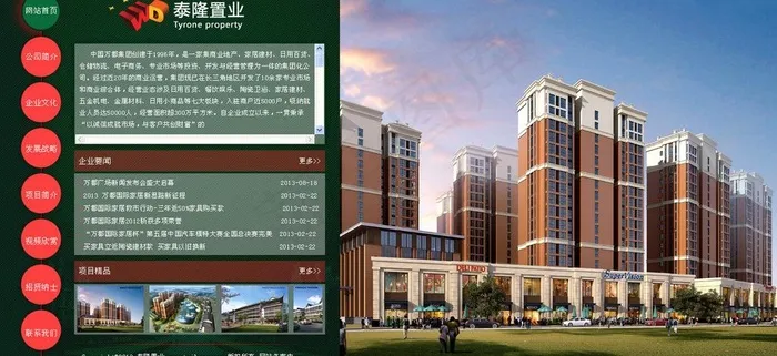贵州泰隆置业网站模板图片psd模版下载