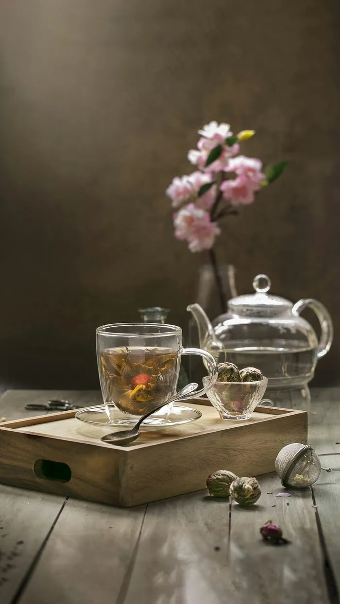 茶壶水杯高清摄影图片