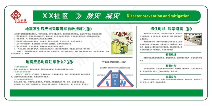 防灾减灾展板cdr矢量模版下载