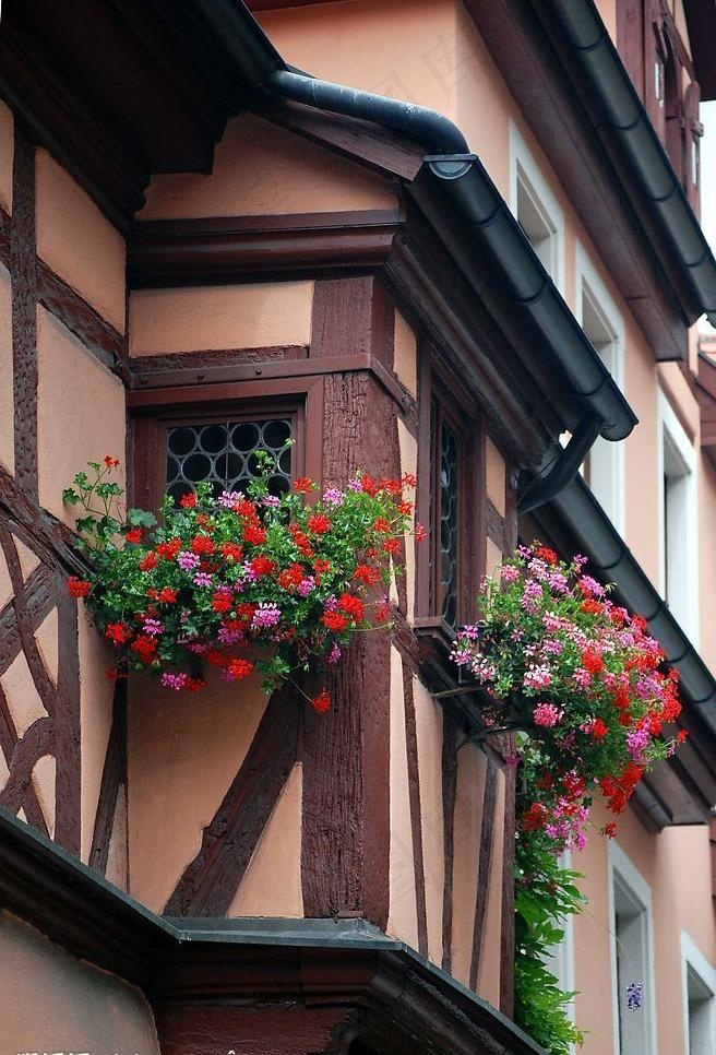 欧式楼房 特写图片