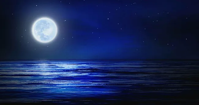 夜空下的海滩