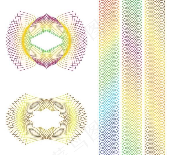 欧式防伪花纹图片eps,ai矢量模版下载
