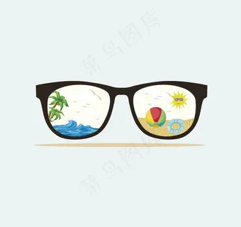 夏日眼镜矢量图片