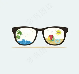 夏日眼镜矢量图片