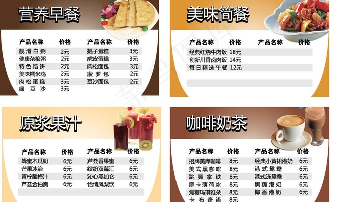 美食美库价格牌图片