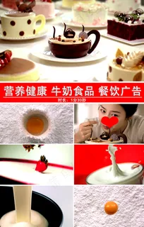 牛奶食品饮料餐饮广告素材