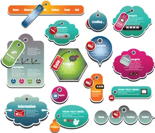 电子商务网站吊牌标签矢量素材