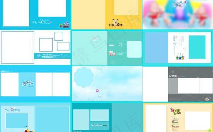 儿童摄影模板图片(4060X2030(DPI:254))psd模版下载