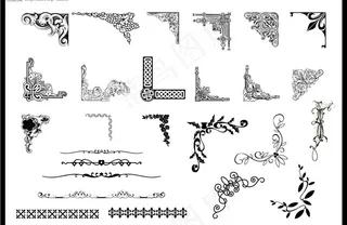 欧式边角花纹图片