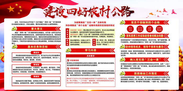 四好农村公路宣传展板设计(7087X3543(DPI:150))psd模版下载