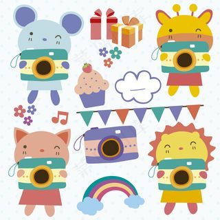 卡通可爱矢量长颈鹿