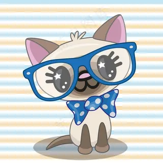 眼镜小猫图片