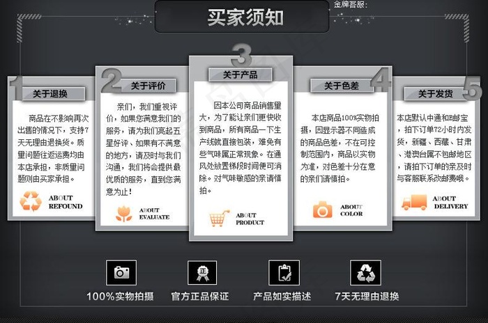 淘宝买家须知图片psd模版下载