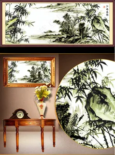 江南春韵水墨画山水画挂画室内装饰画... 江南春韵水墨画山水画挂画室内装饰画...