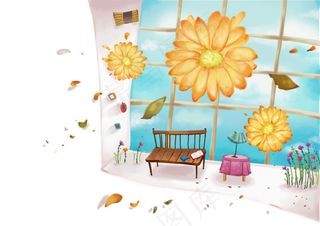 窗台上的太阳花