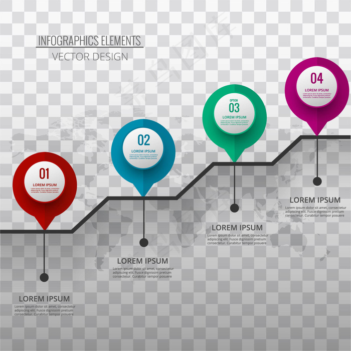 阶梯式图表模版eps,ai矢量模版下载