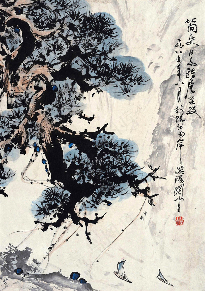 泛舟图图片
