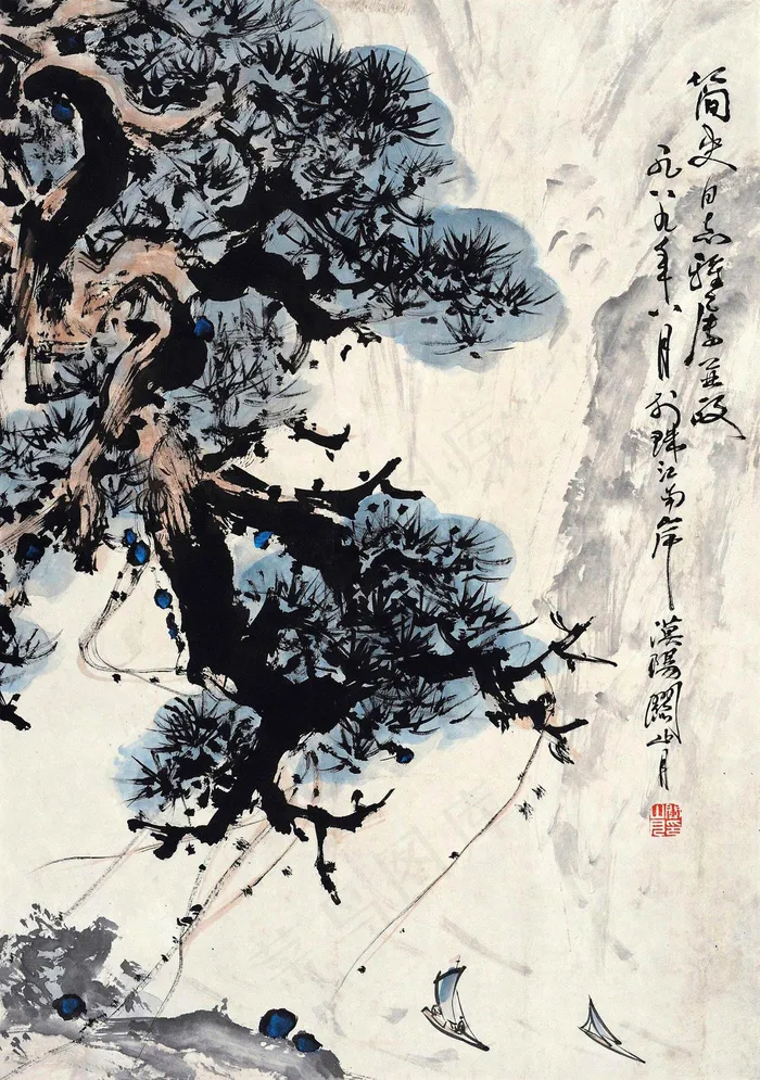 泛舟图图片