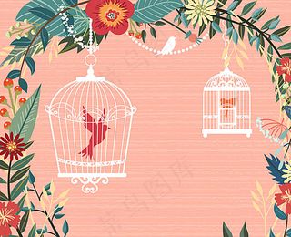 精美花环鸟笼图片