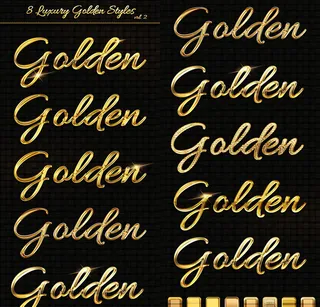 质感漂亮的黄金字字体样式