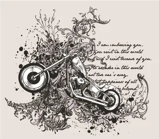 卡通摩托AI素材下载