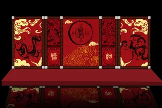 汉唐婚礼 效果图 古代 黑色 中式 龙门